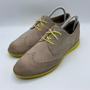 Cole Haan Lunargrand Womens Tan Suede Leather Oxford Wing Tip Shoes US 8.5